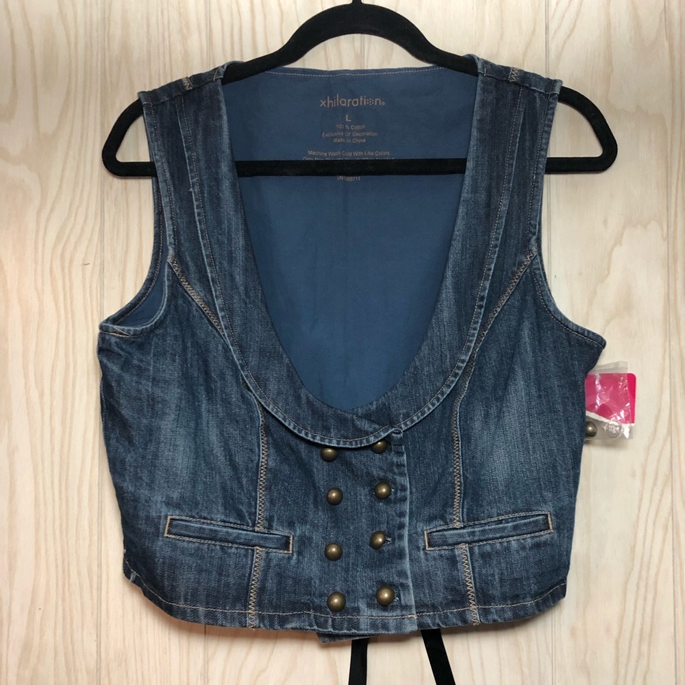 Xhiliration Denim Vest